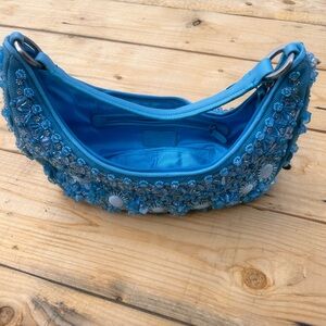Ann Taylor blue beaded purse